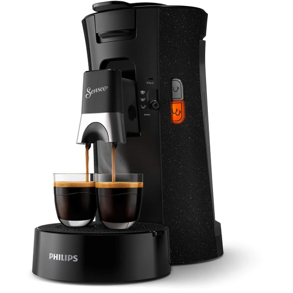 Philips Senseo Select ECO kahve makinesi, siyah/benekli - kahve sertliği seçeneği ve not işlevi, geri dönüştürülmüş plastikten yapılmış (CSA240/20) ürün görseli 1