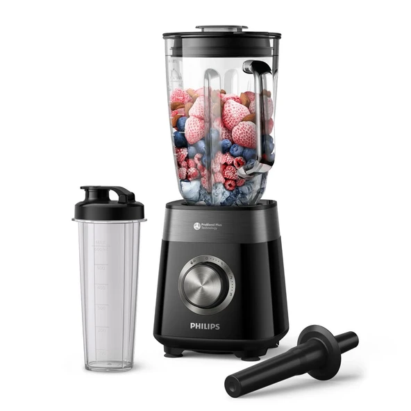 Philips 5000 serisi blender, karıştır ve kullan kabı dahil - 1200 W. 2L maksimum kapasite. ProBlend Plus teknolojisi. Bulaşık makinesinde yıkanabilir parçalar. Siyah (HR3031/00) ürün görseli 1