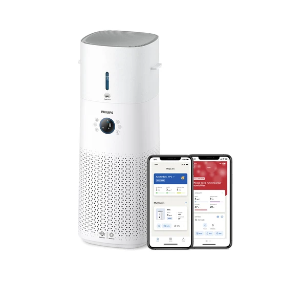 Philips 3000 Serisi 2'si 1 arada Hava Temizleme ve Nemlendirme Kombinasyonu 131 m2 NanoProtect HEPA ve Karbon Filtre Görünmez Parçacıkların %99,97'sini Giderir, Beyaz (AC3737/10) ürün görseli 1