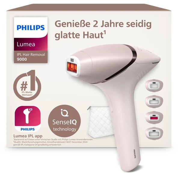 Philips Lumea IPL 9000 Serisi - Vücut ve yüz için 4 aparatla 2 yıla kadar ipeksi pürüzsüzlükte bir cilt¹ sağlayan IPL epilasyon cihazları, kablosuz, lazer epilasyona alternatif (BRI957/00) ürün görseli 1