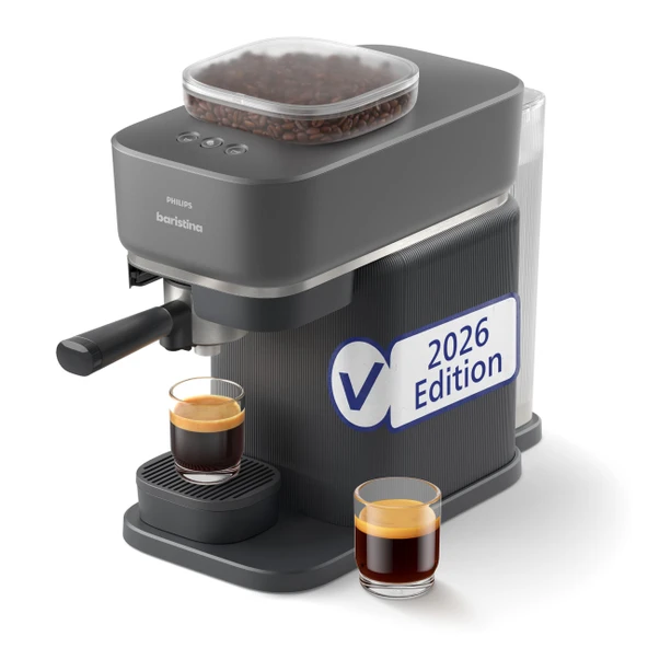 Philips Baristina espresso makinesi - otomatik öğütme, sıkıştırma ve demleme, 16 bar, öğütücü ve portafiltreli kahve makinesi, kolay temizlik, espresso ve kafe kreması, siyah gri (BAR305/60) ürün görseli 1