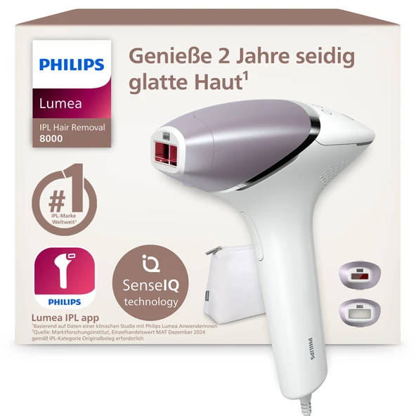 Philips Lumea IPL 8000 Serisi - Vücut ve yüz için 2 aparatla 2 yıla kadar ipeksi pürüzsüzlükte bir cilt¹ sağlayan IPL epilasyon cihazları, lazer epilasyona alternatif (BRI944/00) ürün görseli 1