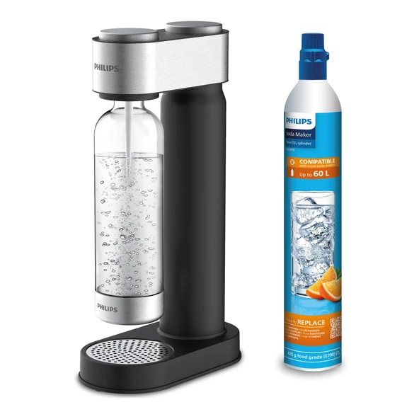 Philips Water ADD4902BK/10 GoZero soda makinesi, plastik, 1 litre, siyah ürün görseli 1