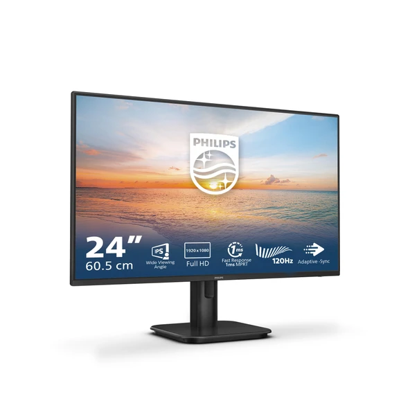 Philips 24E1N1100A - 24 inç Full HD monitör, dahili Hoparlör, 1 ms tepki süresi (1920x1080, 120 Hz, VGA, HDMI 1.4) siyah ürün görseli 1