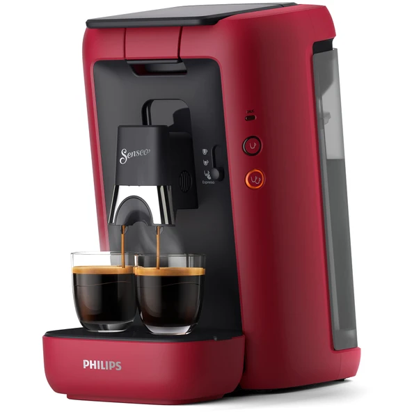 Philips Senseo Maestro kahve sertliği seçimi ve not alma işlevine sahip yastıklı kahve makinesi, 1,2 litre su haznesi, yeşil ürün, renk: kırmızı (CSA260/90) ürün görseli 1