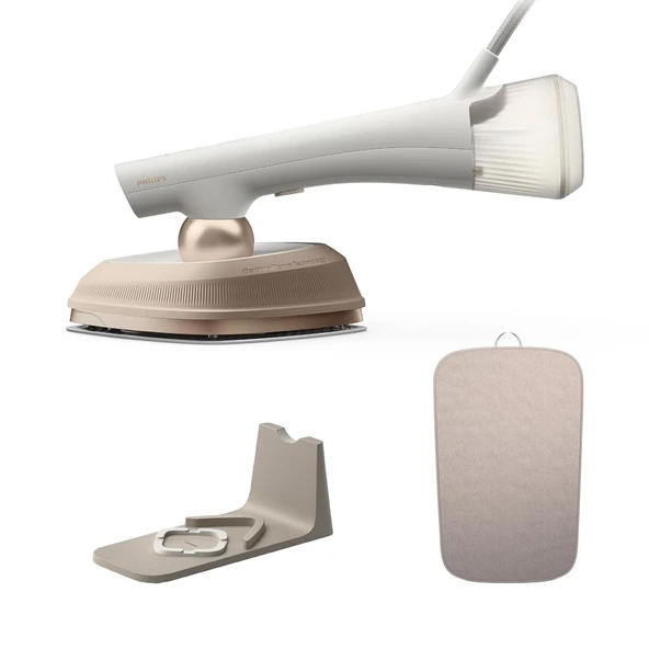 Philips OneTurn, döner başlıklı 2'si 1 arada ütü ve buhar makinesi, ütülenmesi kolay - tahta yok, 45 g/dk sürekli buhar, enerji tasarruflu 1800 W, beyaz (GC213/10) ürün görseli 1