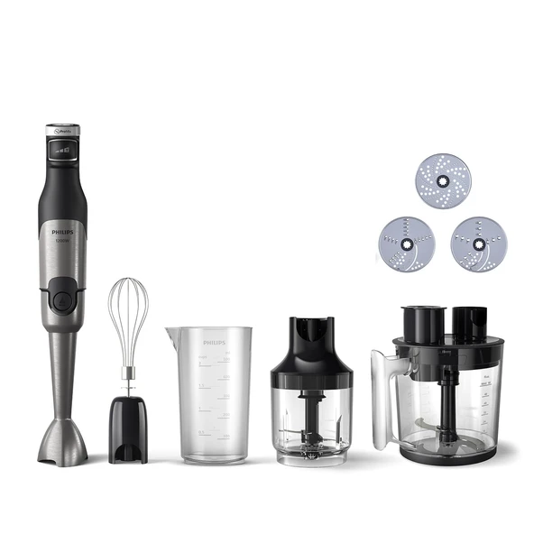 Philips 5000 serisi el blenderi, doğrayıcı, kompakt doğrayıcı ve çırpıcı dahil - 1200W güç. ProMix teknolojisi. LED hız göstergesi. Kademesiz hız ayarı (HR2685/00) ürün görseli 1