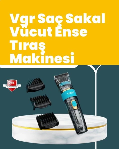 V-695 Saç Sakal Kesme Makinesi Led Ekranlı 5 Uzunluk Ayarı