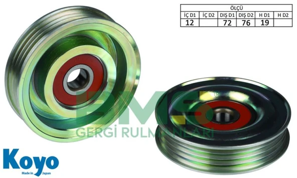 Toyota Alternator Gergi Rulmanı Corolla 2.0 12x72 / 76x19 Demyr - Bms 156 ürün görseli 1