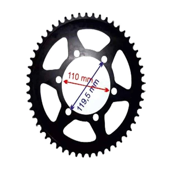 Kawasaki Uyumlu Ninja 250 Arka Dişli 520-53T İç 110Xöm ürün görseli 1