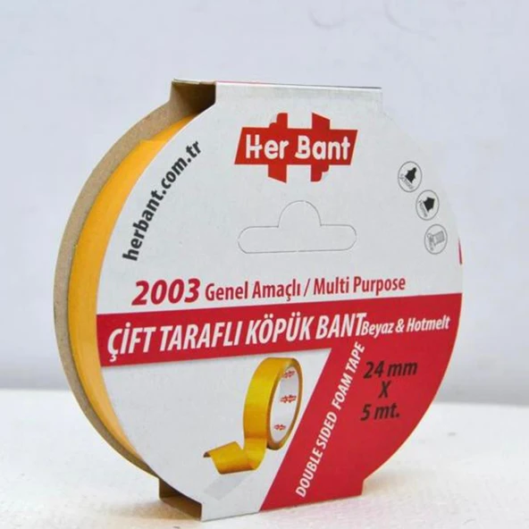 Her Bant Çift Taraflı Köpük Bant Askılı 24x5 Mt 2003 ürün görseli 1