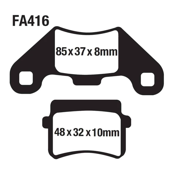 Atv Ön Fren Disk Balatası Fa416 A Kalite Au Spider 250 Cazador 180 ürün görseli 1