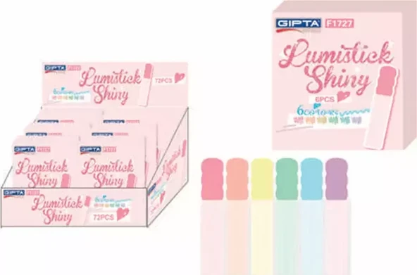 Gıpta Fosforlu Kalem LumıStick Shıny Simli 6 Lı Set F1727 ürün görseli 1