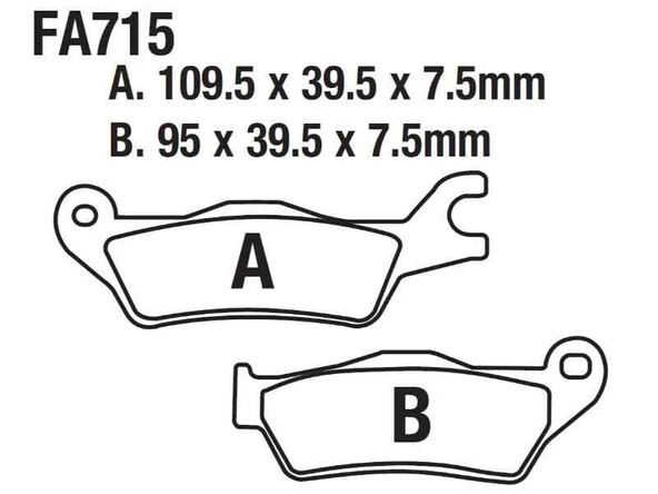 Ön Fren Disk Balatası Fa715 Suzuki Gsx-R 125, Gsx-S 125 (17-23) ürün görseli 1
