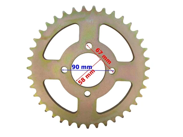 Atv Arka Dişli 530-39T İç 58 Mm 10 4 Delikli Ind Öm ürün görseli 1