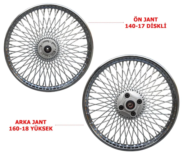 Cg Ön-Arka Jant Set Diskli 72 Telli Burgulu 140-17 160-18 ürün görseli 1
