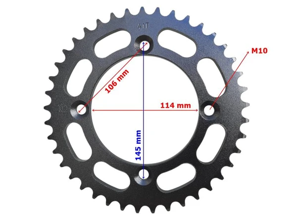 Atv Au200 Kayo Arka Dişli 530-41T İç 114 Mm 4 Delıklı Ind Öm ürün görseli 1