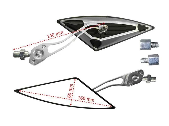 Ayna Üçgen Modifiye Gri 8-10 Mm ürün görseli 1