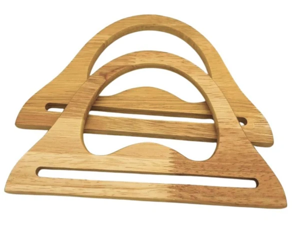 Çanta Aksesuar  20x12  cm  Ham Ahşap  Renk İthal Ahşap Çanta Sapı ürün görseli 1