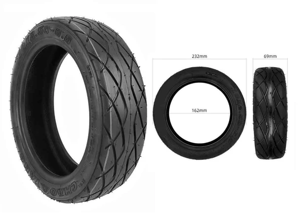 Dış Lastik E-Scooter (10) 10X2.70-6.5 (255X70, 70/65-6.5) Dubleks Chaoyang H-789 ürün görseli 1