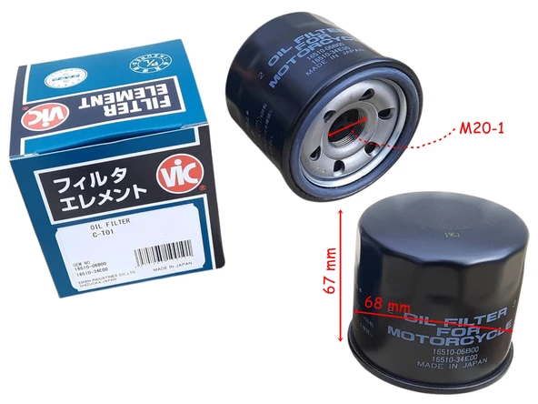 Yağ Filtresi Hf138 Japon Vic Gw250 İnazuma Burgman An650 V-Strom Dl650-250-1000 Gsx-R 250-600-1000 ürün görseli 1