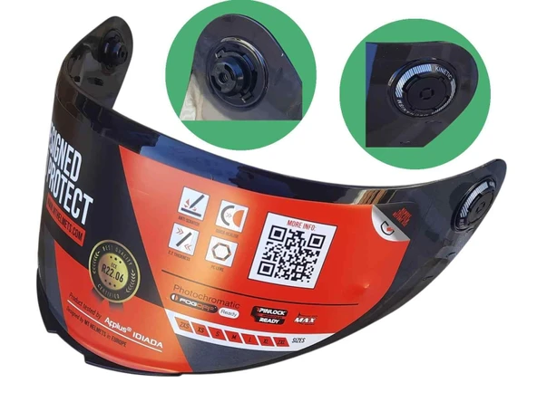 Kask Camı Mt V14-B Siyah ürün görseli 1