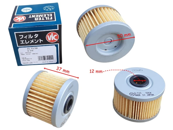 Cf Moto Nk250 Sr250 Yağ Filtresi Japon Vic Hf112 50-37-11 Mm ürün görseli 1