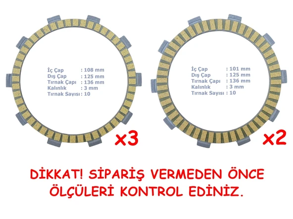 Cf Moto Nk250 Sr250 Debriyaj Balatası 3+2 10T 101/108-125-136 ürün görseli 1