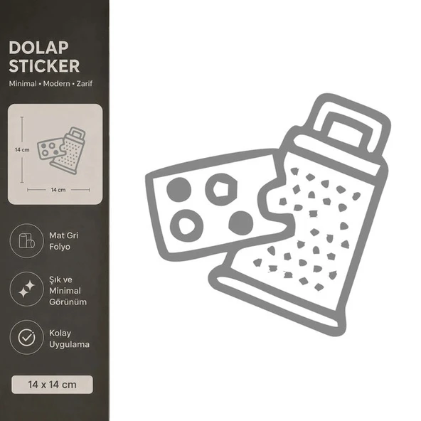 Rende Mat Gri Dekoratif Folyo Sticker 14x14 cm ürün görseli 1