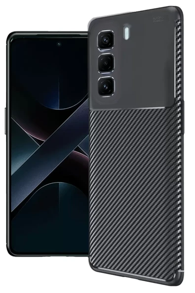 Newface İnfinix Hot 50 Pro Plus 4G Auto Focus Karbon Kapak - Siyah ürün görseli 1