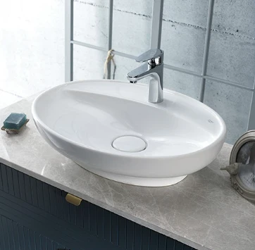 Turkuaz Seramik Cerastyle Lal C Beyaz 60 cm Tezgah Üstü Lavabo ürün görseli 1