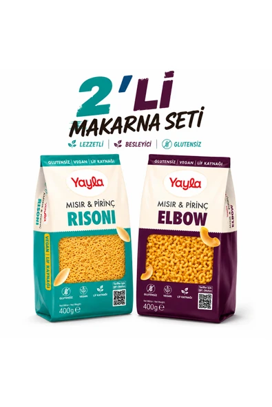 Yayla Mısır Pirinç Risoni + Mısır Pirinç Elbow 400 gr ürün görseli 1
