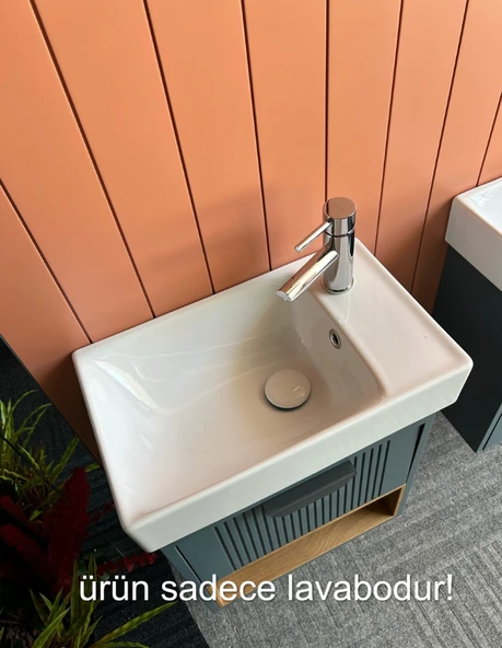 Turkuaz Seramik Sharp 50x30 cm Etajerli Lavabo ürün görseli 1
