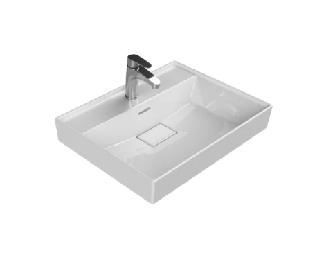 Turkuaz Cerastyle Turkuaz Sharp 60x48 cm Etajerli Lavabo Kolay Temizlik ve Şık Görünüm Sunuyor ürün görseli 1