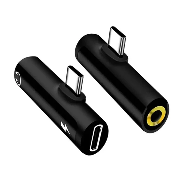 Type-C To USB-C + 3.5mm Aux Stereo Kulaklık/aux/şarj Dönüştürücü Adaptör (Converter) ürün görseli 1
