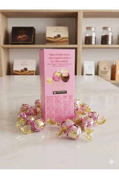 Kahve Dünyası Lavi sevgiliye özel çilekli dolgulu sütlü çikolata 250g ürün görseli 1