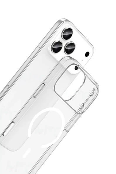 Newface Apple iPhone 17 Pro Max Combo Sert Şeffaf Magsafe Kapak - Şeffaf - Resim 2