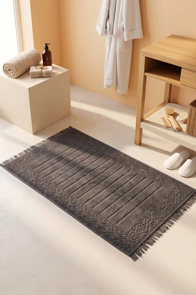 Aflora Antrasit %100 Pamuk Ayak Havlusu - 60x130 cm ürün görseli 1