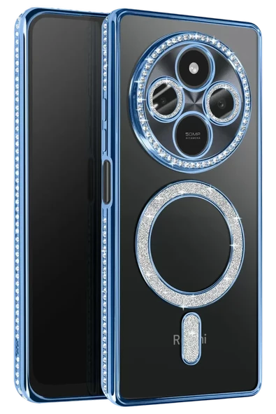 Newface Xiaomi Redmi 14C Joke Simli Magneticsafe Kılıf - Mavi ürün görseli 1