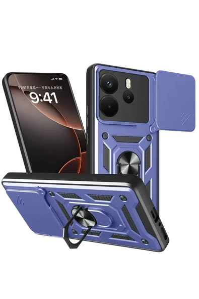 Newface Xiaomi Redmi Note 14 4G Pars Lens Yüzüklü Silikon - Lacivert ürün görseli 1