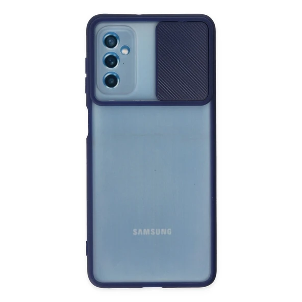 Samsung Galaxy M52 5g Kılıf Palm Buzlu Kamera Sürgülü Silikon - Lacivert ürün görseli 1