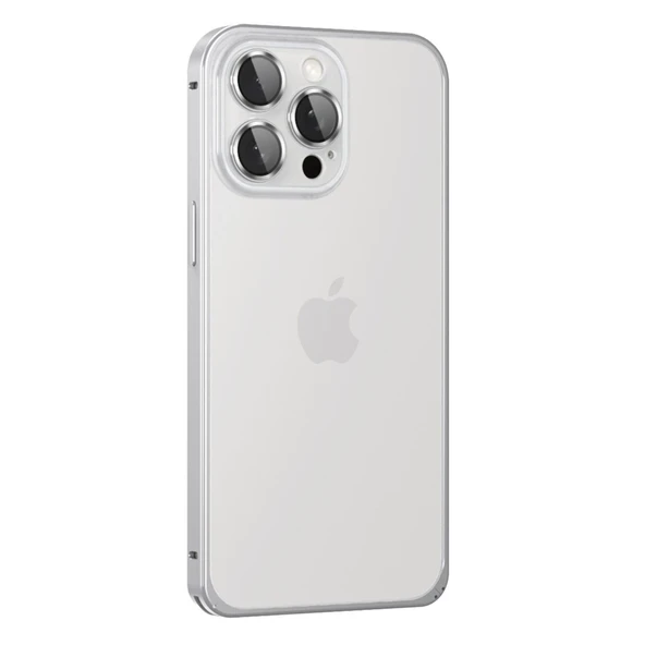 Joko Apple İphone 15 Pro Max Metal Bumper Mat Kapak - Gümüş ürün görseli 1