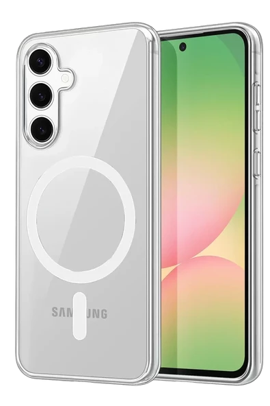 Newface Samsung Galaxy S24 FE Combo Sert Şeffaf Magsafe Kapak - Şeffaf ürün görseli 1