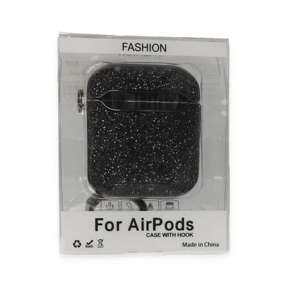 Apple Airpods 2 (2.nesil) Spell Simli Kılıf - Siyah ürün görseli 1