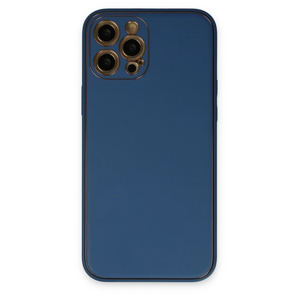 Apple İphone 12 Pro Kılıf Coco Deri Silikon Kapak - Açık Mavi ürün görseli 1