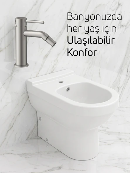 Vitroya Duvara Dayalı Bide ve Armatür Seti - Resim 3