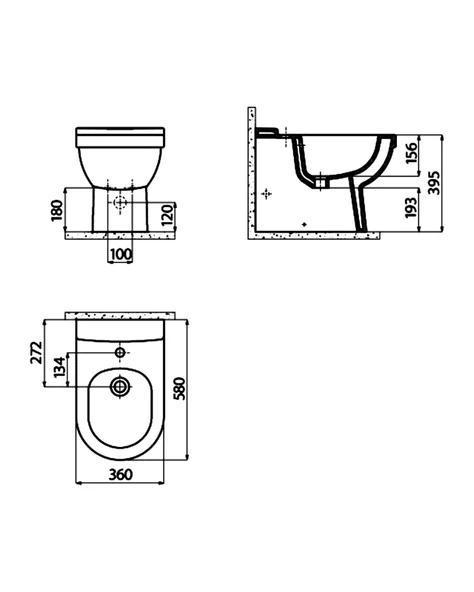 Vitroya Duvara Dayalı Bide ve Armatür Seti - Resim 5