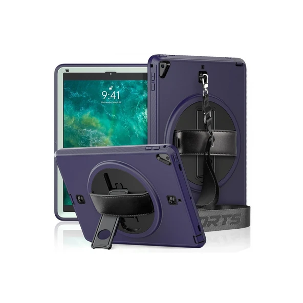Apple İpad 5 Air 9.7 Kılıf Strap-c Otterbox Tablet Kapak - Lacivert ürün görseli 1