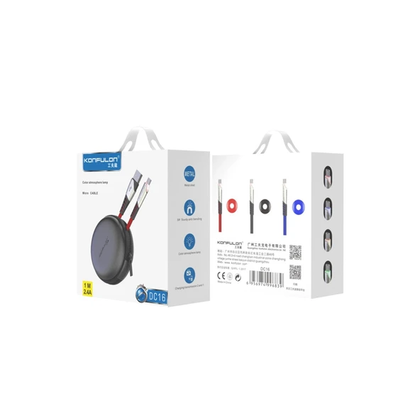 Dc16 Micro Usb Kablo 1m 2.4a - Mavi - Resim 3