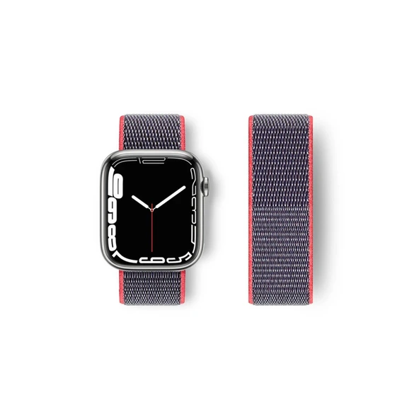 Apple Watch 42mm Hasırlı Cırtcırtlı Kordon - Pembe ürün görseli 1